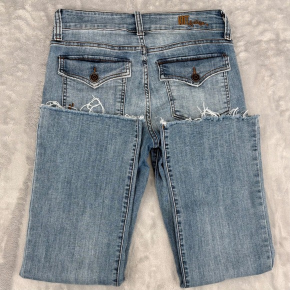 Kut from the Kloth Jeans Women 6 (28x27) Nikki Ankle Flare Raw Hem Flap Pockets - Picture 13 of 14